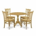 thumbnail image 6 of East West Furniture DMGR5-OAK-W 5 Piece Table and Chairs Dining Set - Oak Wood Dining Table and 4 Oak Wooden Dining Chairs with Slatted Back - Oak Finish, 6 of 10