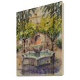 thumbnail image 2 of Designart 'Small Fountain With Trees In The Village House' Country Print on Natural Pine Wood, 2 of 5
