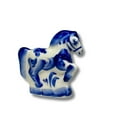 thumbnail image 2 of Stp Goods Hunchback Horse Handmade Porcelain Figurine 3.35x3.15" (8.5x8 cm) Symbol of 2026 Gzhel Figurine Hand-Painted Porcelain Sculpture Home Decor Tabletop Porcelain Horse, Blue and White, 2 of 3