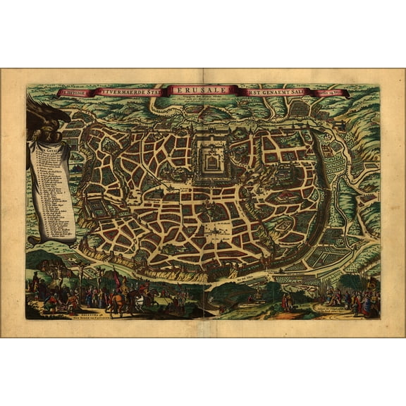 24"x36" Gallery Poster, map of amsterdam 1660
