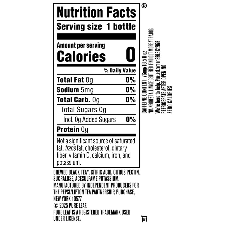Pure Leaf Zero Sugar Sweet Tea, 18.5 fl oz, 12 Pack photo 2