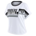 thumbnail image 2 of Women's WEAR by Erin Andrews White Las Vegas Raiders Cropped Center Stripe Dolman T-Shirt, 2 of 6