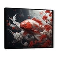 thumbnail image 2 of Designart "Serene Image Of Red And Grey Koi Fish Swimming IV" Kois Fish Floater Framed Wall Art Living Room, 2 of 5