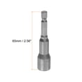 thumbnail image 2 of Unique Bargains 1/4' Quick-Change Hex Shank 3/8' Nut Driver Bit, No-magnetic 2.56' Length, SAE, 2 of 5