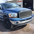 thumbnail image 2 of Spec-D Tuning Glossy Black Rivet Bolt Mesh Style Front Hood Grille w/ Shell Compatible with 2002-2005 Dodge Ram 1500, 2003-2005 Dodge Ram 2500 3500, 2 of 7