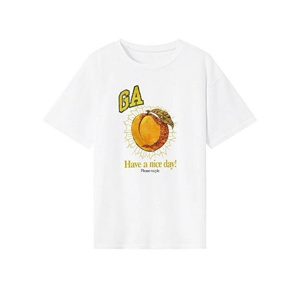 Camiseta de mujer con cuello redondo, camisetas de verano suaves y transpirables para viajes en la calle y playa S
