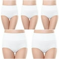 thumbnail image 2 of ylioge 5 Pack Underwear for Women Cotton Plus Size M-4X High Waisted Briefs Ladies Casual Solid Stretchy Multipack Breathable Panties, 2 of 5
