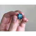 thumbnail image 4 of London Blue Topaz Cocktail Ring, Emerald Cut Ring, Engagement Ring, London Blue Topaz 925 Sterling Silver Lover's Gift Ring Wedding For Him, 4 of 5