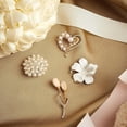 thumbnail image 3 of Broche de 4 piezas para mujer, con forma de corazón de imitación de perlas de vidrio y diamantes de imitación para mujer, boda nupcial, 3 of 4