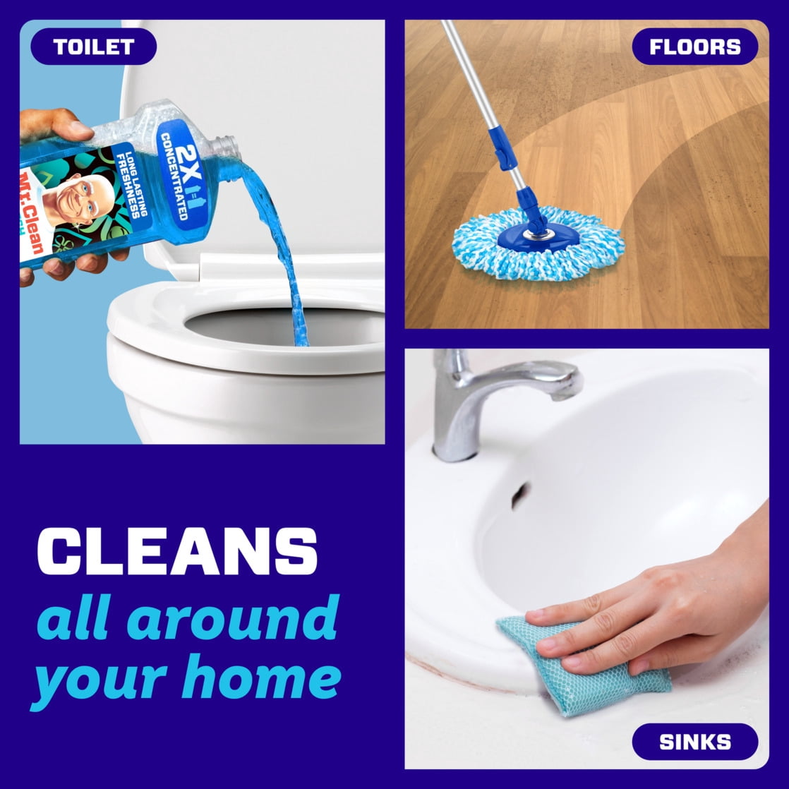 (3 pack) Mr. Clean All Purpose Cleaner, 2X Concentrated Multi Surface, Unstopable Fresh Scent, 41 fl oz