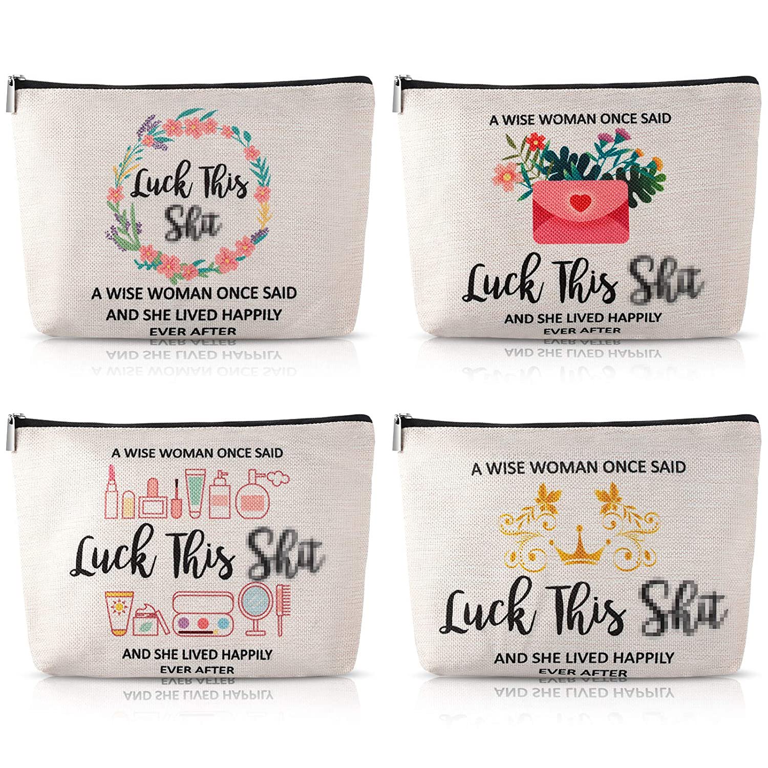 4 Pieces Luck Printed Makeup Bags Cosmetic Bags with Funny Words for Women Makeup Travel Retirement Birthday Anniversary Present | Walmart Canada 4 Pieces Luck Printed Makeup Bags Cosmetic Bags with Funny Words for Women Makeup Travel Retirement Birthday Anniversary Present | Walmart Canada