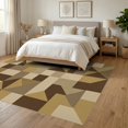 thumbnail image 3 of ODIKA 6'x9' Ultra-Soft Area Rug, Interlocking Mosaic Geometric Block Motif Brushstroke Abstract Flowing Dynamic None Washable, Bare feet friendly, Silk-Touch for Guest Room, Bedroom, 3 of 7