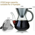 thumbnail image 3 of MaxxMarket - Pour Over Coffee Maker with Double Stainless Filter 34 fl oz, Thickened Heat-Resistant Borosilicate Glass Pour Over Coffee Dripper, Stovetop Safe, 3 of 16