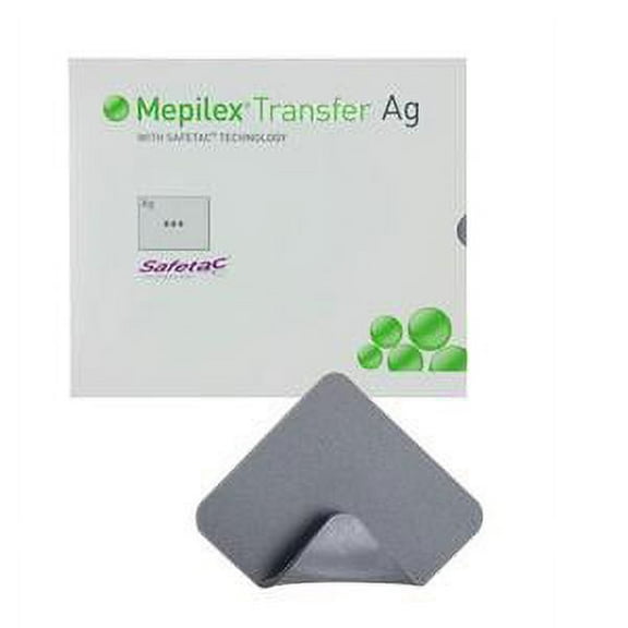 Foam Dressing with Silver Mepilex Transfer Ag  4 X 5 Inch Rectangle Sterile 1 Count