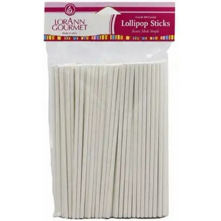 Lorann Gourmet 6 inch Lollipop Sticks 100 Count (Pack of 3)