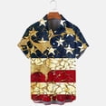 thumbnail image 5 of WREESH Men's Hawaiian Shirt Independence Day Print Button-Down with Lapel Short Sleeve Summer Casual Khaki, 5 of 5
