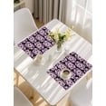 thumbnail image 5 of Purple Floral Placemats Set of 4, Abstract Watercolor Flower Leaf Plant Placemats for Dining Table, Place Mats for Kitchen Tabletop, Waterproof Wipeable Dining Table Mats Set, 5 of 9