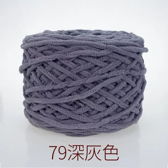 Nvzi Hilo de algodón para ganchillo, hilo fino para tejer a ganchillo, hilo de poliéster suave y duradero para tejer a mano y proyectos de manualidades, hilo gris oscuro, 2 rollos.