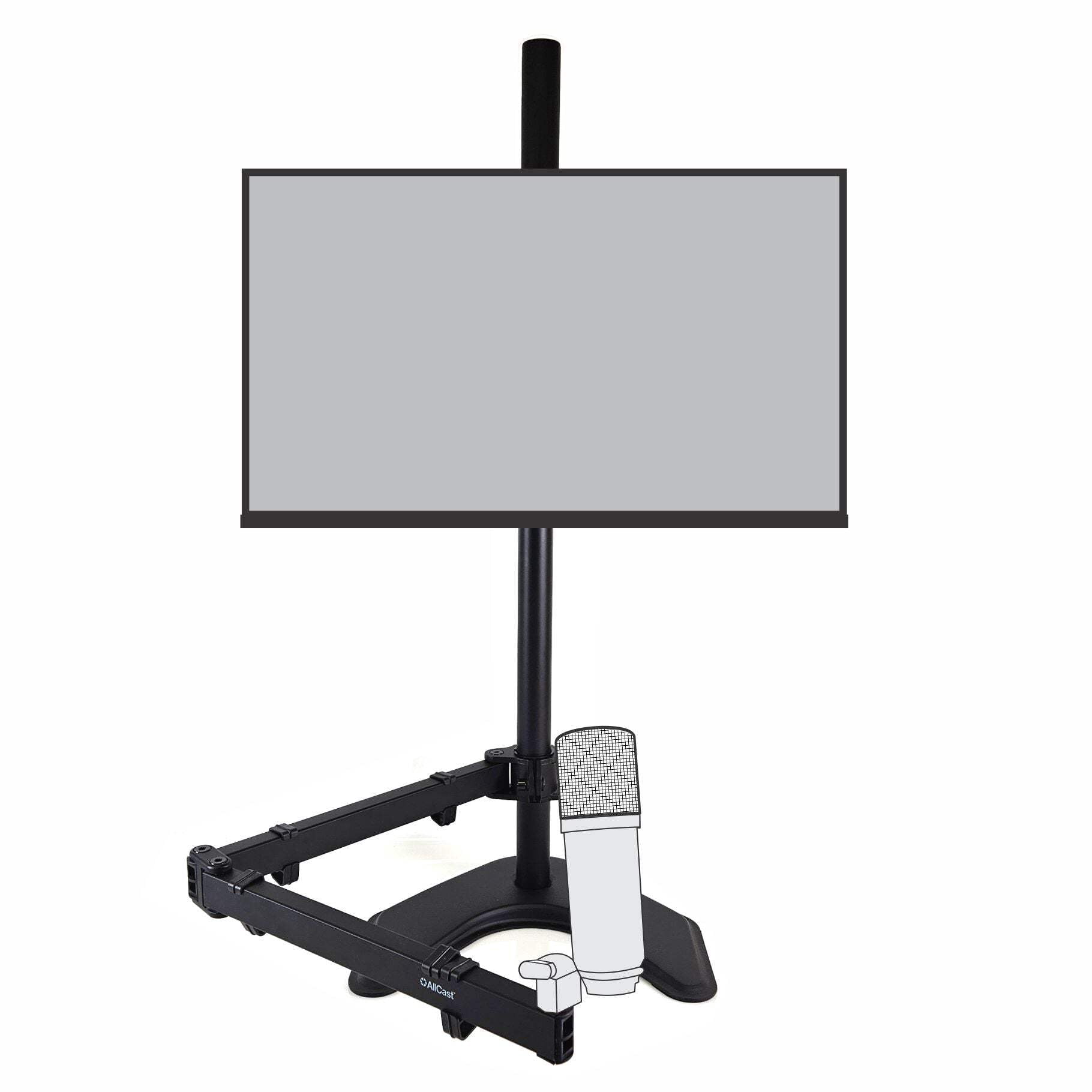 ALLCAST Combination Monitor Stand with built-in Microphone Boom Arm