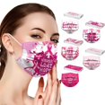 thumbnail image 1 of Dsscvnef 50PCS Womens Breast Cancer Batterfly Prints 3 Layer Disposable Face M, 1 of 9