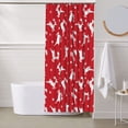 thumbnail image 6 of Shower Curtain, Minimalist Cute Deer Red White Waterproof Fabric Plastic Shower Curtain, Drying Fast Bathroom Curtain with 9 Buttonholes, Ruffle Shower Curtain 60x72in, 6 of 8