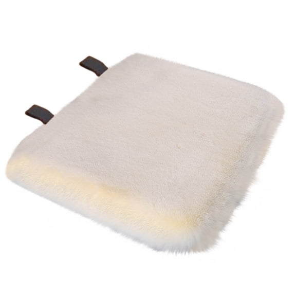 Ycandiee Car Front Seat Cushion, Soft Warm Faux Rabbit Fur Winter Auto Seat Cover, Fluffy Plush Vehicle Seat Protector Pad, Car Accessories for Home and Office Chair 17.7x17.7i