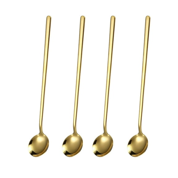 MODANU 4 Pack Stainless Steel Spoons 6.7 inch Coffee Spoons Teaspoons Small Espresso Spoons for Ice Cream Dessert Kitchen Restaurant Coffee Bar, Gold