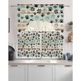 thumbnail image 2 of Dog Paw 3 Piece Swag Kitchen Curtains Set Farmhouse Wood Grain Valance and Tier Curtains 24 In Long, 56" x 36" Window Topper for Cafe Bathroom Bedroom, 2 of 6