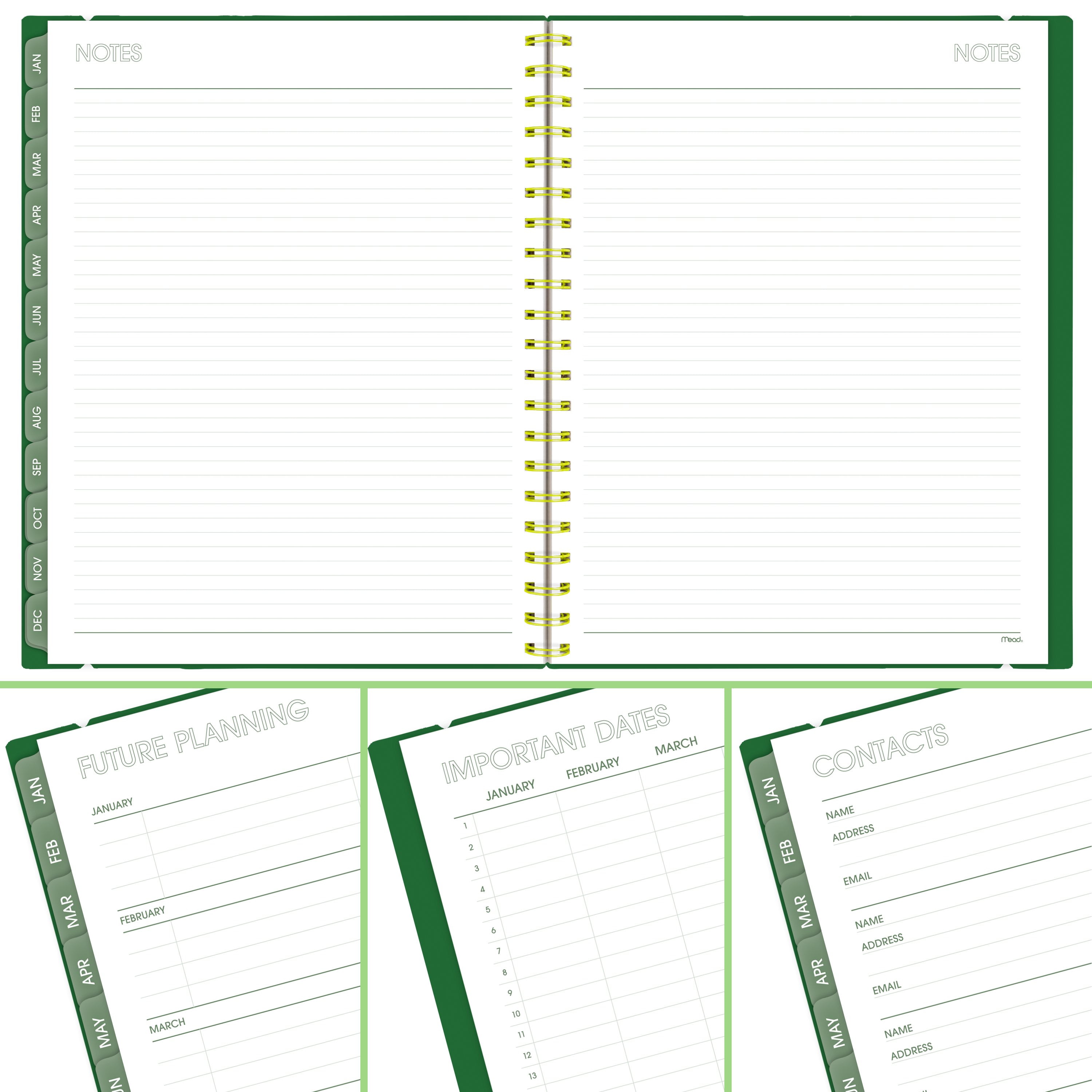 Mead Color Pop 2025 Weekly Monthly Planner, Green, 8.5" x 11"
