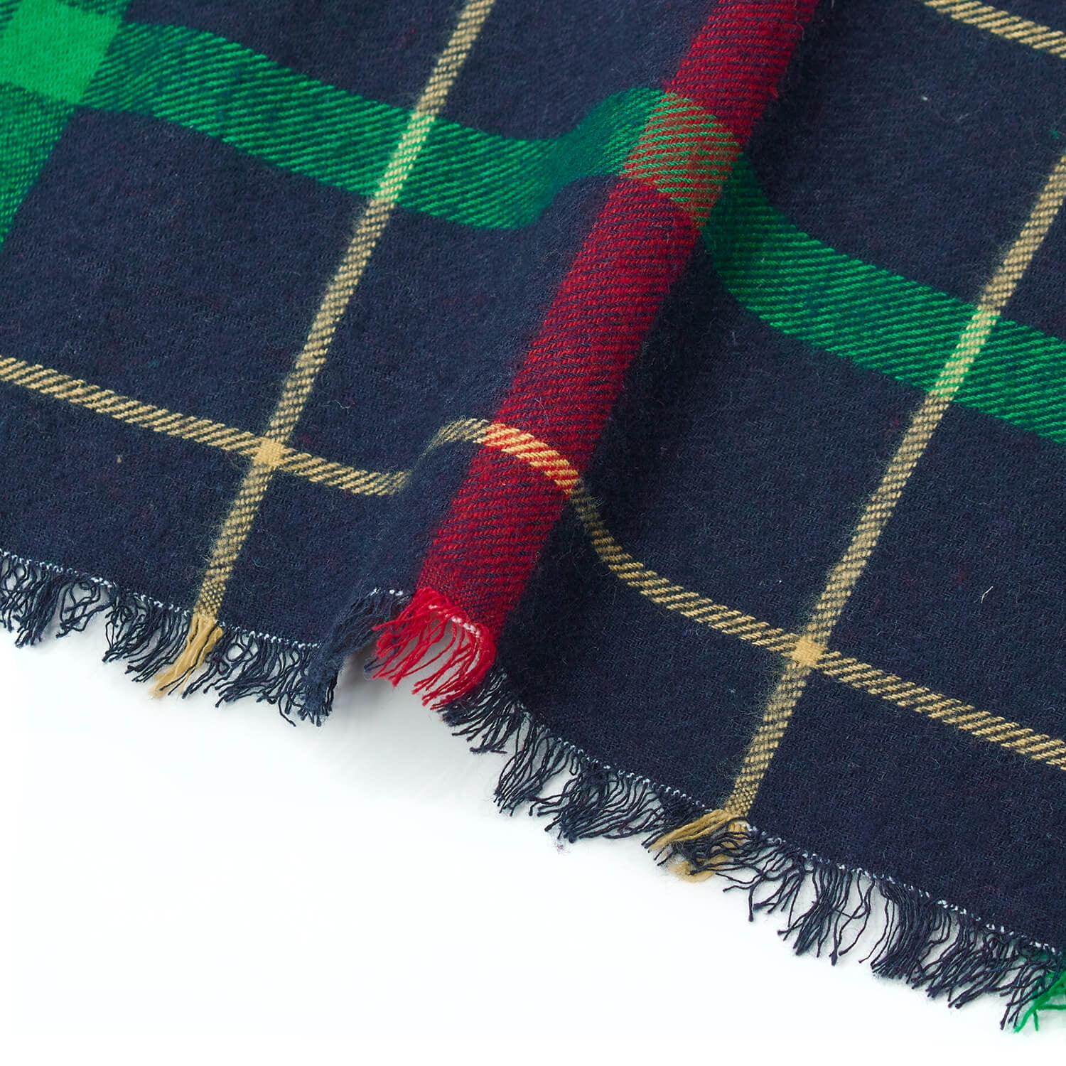 Flannel Brushed Hypoallergenic Cotton Tartan Plaid Geometric #15 Yarn Dyed Fabric By The Yard To Sew Apparel, Accessories, & Décor - Navy Blue / Kelly Green / Red (10 Yards)