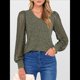 thumbnail image 5 of Blusas de Encaje de Larga para Mujer, Suéteres de Cuello en V A para Otoño 2025, Atuendos Elegantes e Informales de Invierno Verde XL, 5 of 8