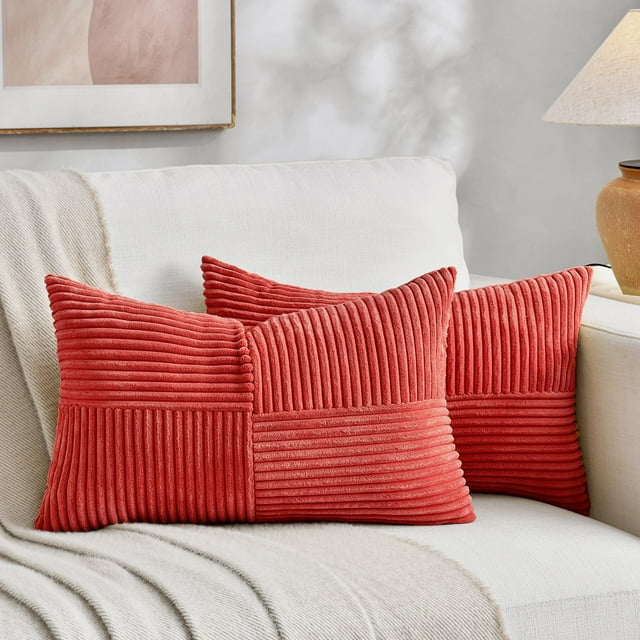 Fundas de almohada decorativas Fancy Homi, 40 x 60 cm, pana, paquete de 2