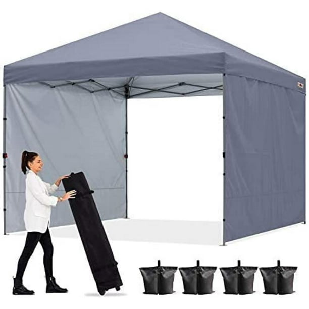 ABCCANOPY 10ft x 10ft Easy Pop up Outdoor Canopy Tent With 2 Side Walls