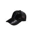 thumbnail image 2 of Glitter Sequin Baseball Cap Adjustable Mesh Cap Breathable Sun Hat Travel Cap Peaked Cap for Women, 2 of 6