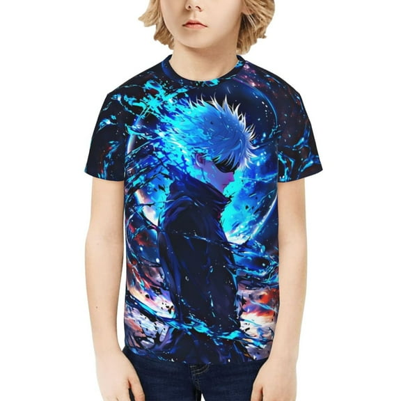 Jujutsu Kaisen Satoru Gojo Kids T-Shirt 3d Printed Graphic T-Shirts Boys And Girls Short Sleeve Shirts For Youth Kids X-Small