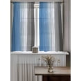 thumbnail image 4 of Blue Gray Ombre Tier Curtains 45 Inch Length, Sheer Curtains for Bedroom Living Room Window Vintage Country Wooden Rod Pocket Voile Drapes Kitchen Curtains Small Half Window 27.5"x45" 2 Panels, 4 of 6
