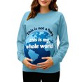 thumbnail image 2 of RKSTN Funny Maternity Sweatshirt for Women Plus Size Crewneck Pregnancy Graphic Print Sweatshirt Womens Casual Oversized Round Neck This is Not a Baby, This is My Whole World Print Sweatshirt, 2 of 7