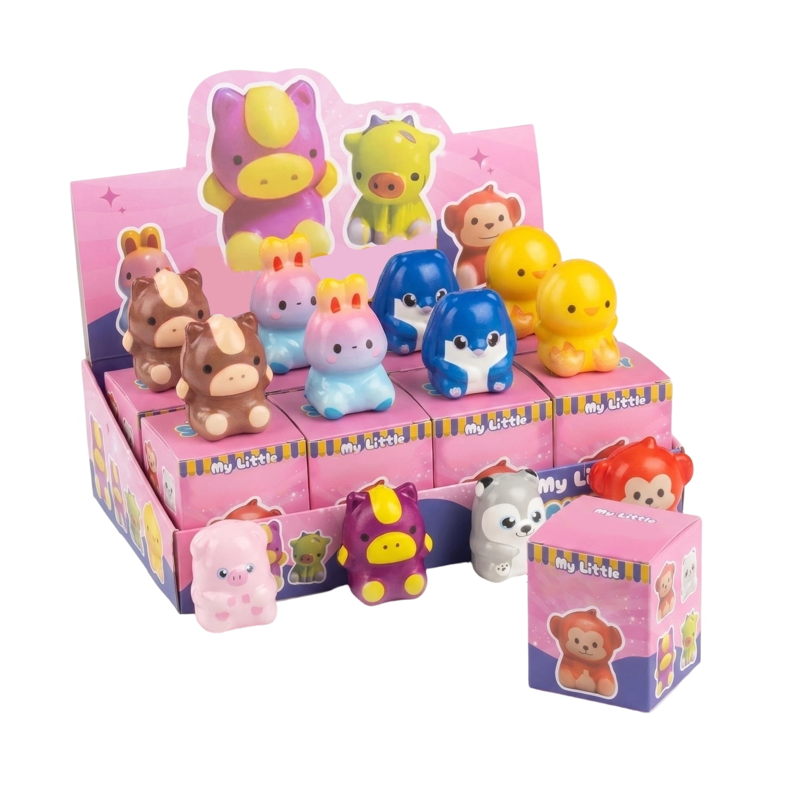 12Pcs Giant Jumbo Animal Mystery Box Squishy, Kawaii Desk Decor, Mochi Squishy Animal Figure, Cute Aesthetic Home Accessory, Fun Birthday Gift for Teens Adults