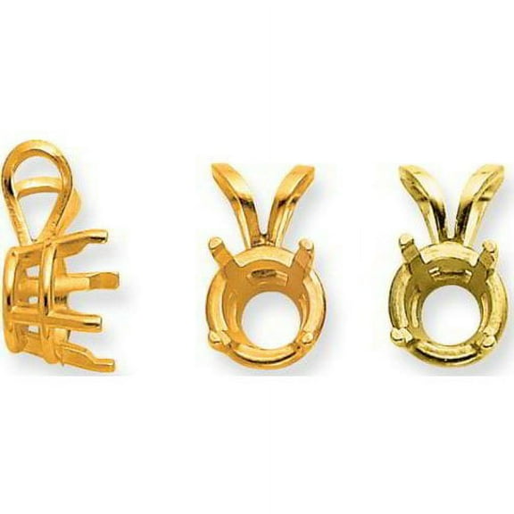 14K Gold 0.5Ct 4 Prong Round Pendant Setting