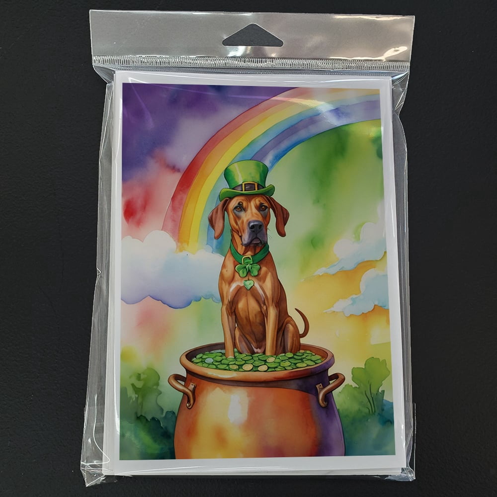 Rhodesian Ridgeback St Patrick's Day Greeting Cards Pack of 8 7 in x 5 in