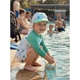 thumbnail image 4 of BemeyourBBs Newborn Baby Boy Girl One Piece Swimsuit With Sun Hat Infant Bathing Suit Rash Guard Sea Animal Octopus Print Long Sleeve Zipper Swimwear Summer Beachwear, 4 of 9