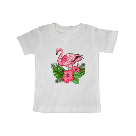 

Inktastic Flamingo with Tropical Flowers Gift Baby Boy or Baby Girl T-Shirt