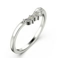thumbnail image 2 of 0.12ct Diamond Moissanite Ring Three Marquise Stones 18K White Gold Over Silver Wedding Band, 2 of 4