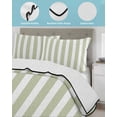 thumbnail image 4 of Quilts Twin Size Bedding Set, Sage Green Striped Lightweight Quilted Comforter, Modern Farmhouse Sage Green White Stripes Soft Bedspread Coverlet with Pillow Covers for All Season, 68" x 86", 4 of 7
