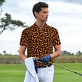 thumbnail image 3 of Fotbe Halloween Bat Pattern Men’s Golf Polo Shirt – Breathable Performance Golf Shirt with Button-Down Collar-X-Large, 3 of 6