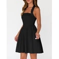 thumbnail image 2 of Merokeety Womens Summer Dresses Halter Neck Ruched Waist A Line Mini Dress Black xl, 2 of 4