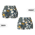thumbnail image 4 of KLL Flowers and Bee Pattern Workout Shorts for Women Scrunch Short Gym Yoga Running Sport Active Exercise Fitness Shorts, 4 of 8