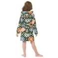 thumbnail image 4 of FORMRS Niños Bathrobe Unisex Hooded Robe Soft Plush Pajamas Sleepwear, Size 10-12T, Blue Geometric Flowers, 4 of 7