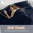 thumbnail image 4 of Solid Color Duvet Cover Set Twin Size, Dark Blue 4 Piece Soft Microfiber Bedding Set with 1 Duvet Cover, 1 Flat Sheet, 2 Pillowcases, 4 of 9
