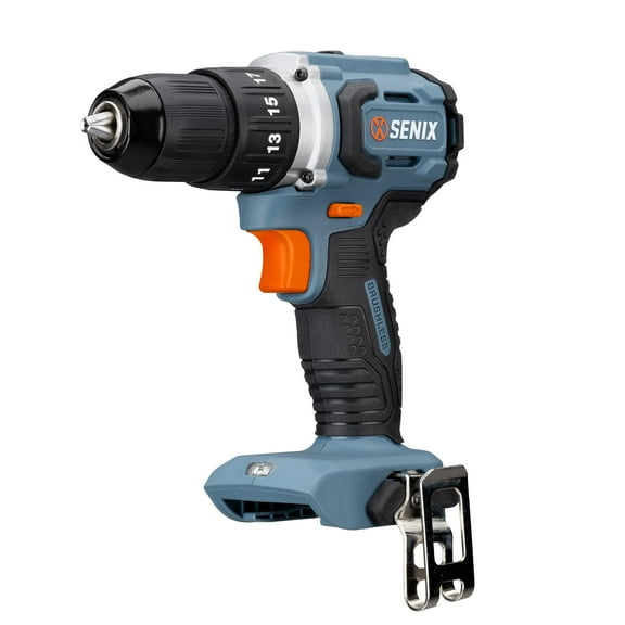SENIX 20V Max 1/2-Inch Brushless Drill Driver, 45 ft-lbs Torque, 2000 RPM, 17-Position Clutch, 2-Speed, Blue
